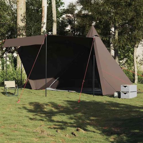 vidaXL Tipitent 6-persoons waterdicht bruin, Caravans en Kamperen, Tenten, Nieuw, tot en met 2, Verzenden