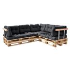 Kussenset - 3x palletkussens en 8x rugkussens donkergrijs