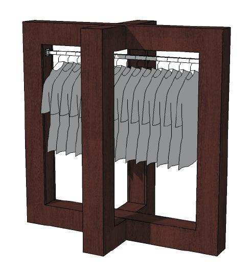 Glossy duo tone middenunit kledingrek R-PR-019-W, Zakelijke goederen, Kantoor en Winkelinrichting | Winkel en Inventaris