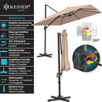 Luxe zweefparasol SUN XL - 300 x 300 cm - met hoes -, Tuin en Terras, Verzenden, Nieuw