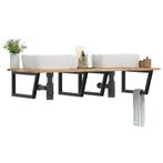 vidaXL Badkamer wandschap staal en massief acaciahout, Verzenden, Nieuw