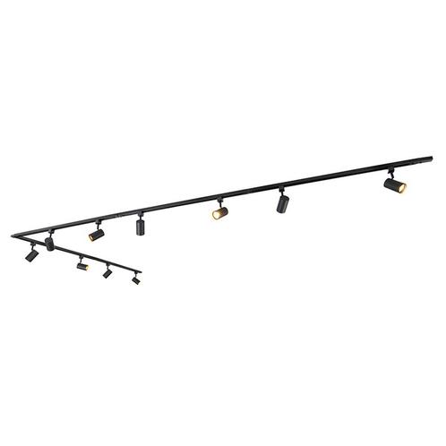 Modern railsysteem met 10 spots zwart 1-fase  - Iconic Jeana, Huis en Inrichting, Lampen | Spots, Nieuw, Metaal of Aluminium