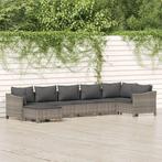vidaXL 7-delige Loungeset met kussens poly rattan grijs, Verzenden, Nieuw, Rotan, Loungeset