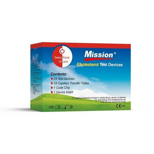 Mission® Cholesterol 3 in 1 Teststrips 25 stuks, Diversen, Verpleegmiddelen, Nieuw, Verzenden