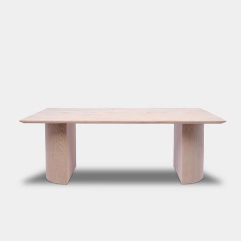 Tafel Rechthoekig Eikenhout  Half Rond  140x90, Huis en Inrichting, Tafels | Eettafels