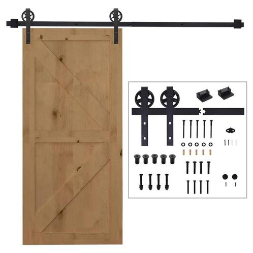 TRUUSK Glijrailset Voor Schuifdeur, Rustiek Design, Koolstof, Doe-het-zelf en Verbouw, Deuren en Horren, Nieuw, Verzenden