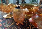 Kom op een voet (5) - Glas-in-lood - Vintage amber glas, Antiek en Kunst