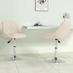 vidaXL Eetkamerstoelen draaibaar 2 st fluweel crèmekleurig, Huis en Inrichting, Stoelen, Verzenden, Nieuw
