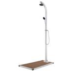 vidaXL Buitendouche met bruine basis 220 cm aluminium, Tuin en Terras, Zwembad-toebehoren, Verzenden, Nieuw