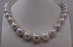 Halsketting Grote maat - 13x16mm ronde witte Edison parels, Sieraden, Tassen en Uiterlijk, Kettingen, Nieuw
