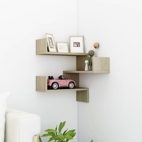 vidaXL Hoekwandschap 40x40x50 cm bewerkt hout sonoma, Huis en Inrichting, Woonaccessoires | Wandplanken en Boekenplanken, Nieuw