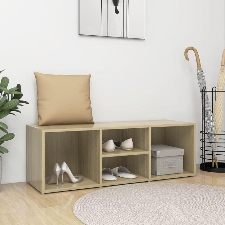vidaXL Schoenenopbergbank 105x35x35 cm bewerkt hout sonoma, Huis en Inrichting, Kasten | Schoenenrekken, Nieuw, Verzenden