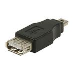 USB 2.0 USB A female - USB Mini male Adapter - Zwart, Muziek en Instrumenten, Kabels en Stekkers, Ophalen of Verzenden, Nieuw