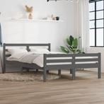 vidaXL Bedframe massief hout grijs 140x200 cm, Huis en Inrichting, Slaapkamer | Bedden, Verzenden, 140 cm, 200 cm, Grijs