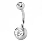 Fako Bijoux® - Navelpiercing - Kristal - Wit, Verzenden, Nieuw