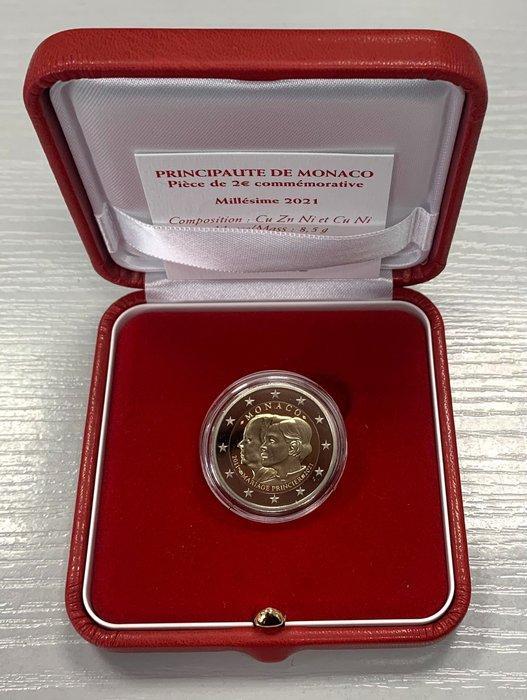 Monaco. 2 Euro 2021 10 Ans du Mariage Princier Proof, Postzegels en Munten, Munten | Europa | Euromunten