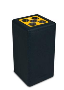 Kunststof bekerafvalbak | zwart/geel | 65 Liter, Zakelijke goederen, Horeca | Keukenapparatuur, Verzenden