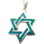 Davidster, een mooi hangertje van zilver met blauwe synth..., Sieraden, Tassen en Uiterlijk, Kettinghangers, Verzenden, Nieuw