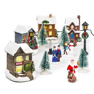 Kerstdorp accessoire (Set van 14, Led), Diversen, Kerst, Nieuw, Verzenden