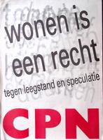 vintage poster voor de krakersbeweging van CPN (lijst optie), Verzenden, Nieuw, Overige onderwerpen, Met lijst