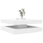 vidaXL Salontafel 360 graden draaibaar 90x90x34,5 cm wit, Verzenden, Nieuw, Overige houtsoorten, 50 tot 100 cm