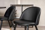 Eetkamerstoel - Jasmijn - Zwart - PU-Leer - Jörn, Huis en Inrichting, Stoelen, Verzenden, Nieuw