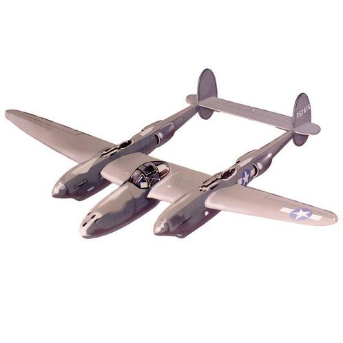 Metalen Plaat Vliegtuig P-38 Lightning met Relief 44x25cm NI, Huis en Inrichting, Woonaccessoires | Tekstborden en Spreuken, Nieuw