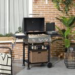 TRUUSK Gasgrill 3 KW 3+1 Brander BBQ Grillwagen Van Roestvri, Verzenden, Nieuw, TRUUSK
