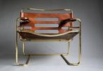 Lounge stoel - Leder, Messing