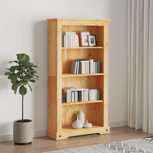 vidaXL Boekenkast grenenhout met 4 planken Corona-stijl, Huis en Inrichting, Kasten | Boekenkasten, 25 tot 50 cm, Nieuw, Grenenhout