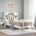 vidaXL Bed met boekenkast zonder matras grenenhout wit, Huis en Inrichting, Slaapkamer | Bedden, 100 cm, Eenpersoons, Verzenden