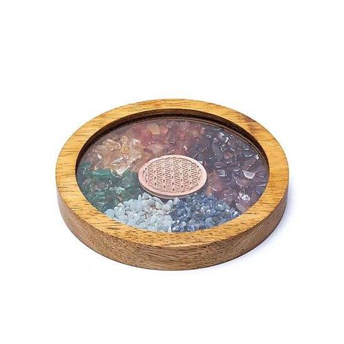 Edelsteen onderzetter Chakra en Levensbloem, Sieraden, Tassen en Uiterlijk, Edelstenen, Nieuw, Ophalen of Verzenden