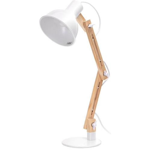 LED Bureaulamp - Aigi Julia - E27 Fitting - Rond - Mat, Huis en Inrichting, Lampen | Tafellampen, Nieuw, Hout, Ophalen of Verzenden