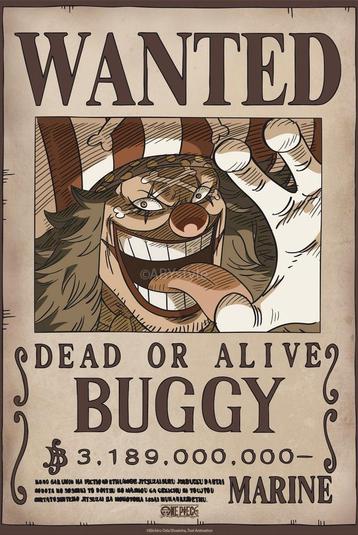 Poster One Piece Wanted Buggy Wano 38x52cm beschikbaar voor biedingen