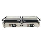 HCB Paninigrill - geribbeld - dubbel - 2 x 230V - RVS, Verzenden, Nieuw in verpakking, Overige typen