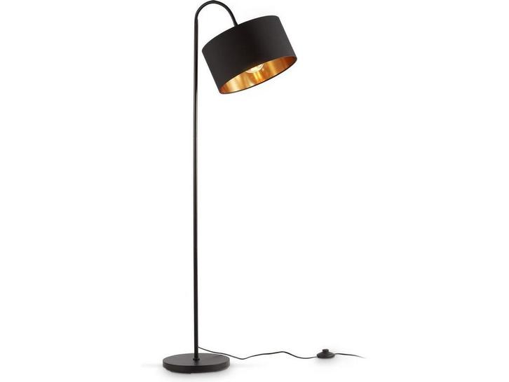 B.K.Licht - Vloerlamp - zwart-gouden stoffen kap - E27, Huis en Inrichting, Woonaccessoires | Overige, Zo goed als nieuw, Verzenden