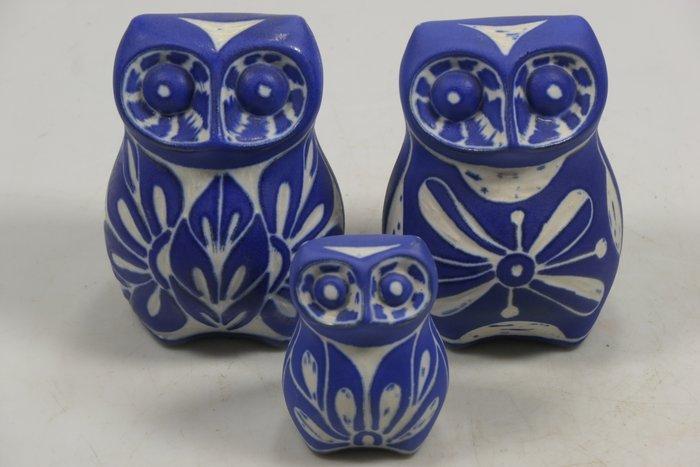 Pablo Zasal - Beeld, Uilen familie - 13 cm - Keramiek, Antiek en Kunst, Antiek | Glas en Kristal
