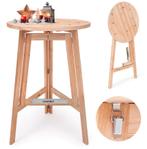 Statafel inklapbaar Massief Hout Ø80cm (Tafels) (Tafels), Verzenden, Nieuw