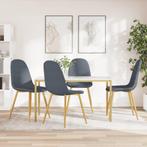 vidaXL Eetkamerstoelen 4 st fluweel donkergrijs, Huis en Inrichting, Stoelen, Verzenden, Nieuw, Grijs