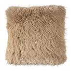 kussen teddy langhaar pluk cognac 45x45cm, Huis en Inrichting, Woonaccessoires | Overige, Verzenden, Nieuw