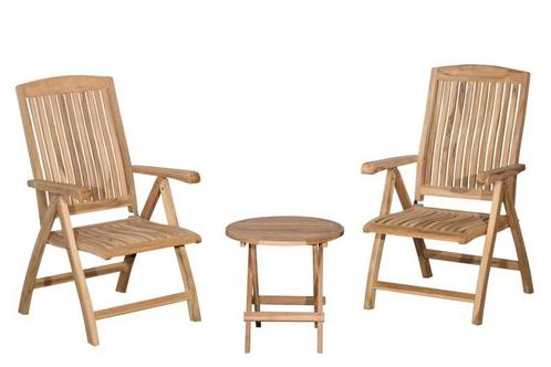 Twee Linda Teakhouten Tuinstoelen | Vijf Standen Verstelbaar, Tuin en Terras, Tuinsets en Loungesets, Nieuw, Verzenden