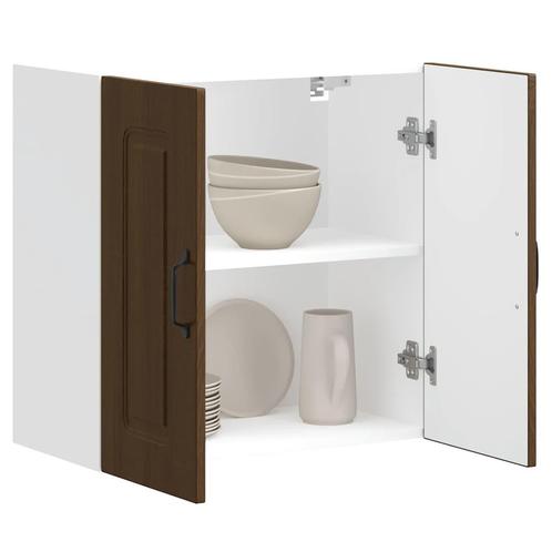 vidaXL Keukenwandkast Kalmar bewerkt hout bruin eikenkleur, Huis en Inrichting, Keuken | Keukenelementen, Bruin, Nieuw, Verzenden