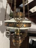 Plafondlamp - petróleo hanglamp - Glas, Koper