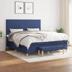 vidaXL Boxspring met matras stof blauw 160x200 cm, 200 cm, Stof, 160 cm, Verzenden