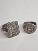 Een paar antieke zilveren zegelringen - Zilver - Begin 20e, Antiek en Kunst