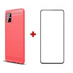 Silicone gel rood hoesje Samsung Galaxy A52 met full cove...