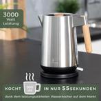 Waterkoker met temperatuurregeling - RVS - Elektrisch - 1,7L, Witgoed en Apparatuur, Waterkokers, Verzenden, Zo goed als nieuw