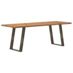 vidaXL Eettafel met natuurlijke rand 220x80x74 cm massief, Huis en Inrichting, Tafels | Eettafels, Verzenden, Nieuw