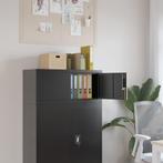vidaXL Archiefkast 90x40x40 cm staal zwart, Huis en Inrichting, Kasten | Roldeurkasten en Archiefkasten, Verzenden, Nieuw