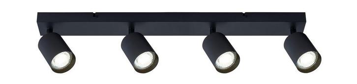 Opbouw Bar Spot Armatuur Zwart | 4x Richtbare Spots, Huis en Inrichting, Lampen | Spots, Nieuw, Metaal of Aluminium, Plafondspot of Wandspot